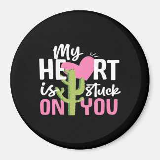 Mein Herz hängt an dir Cactus Herzliches Design Magnet