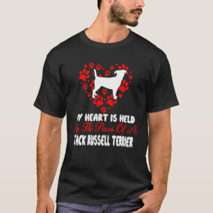 Mein Herz hielt Pfoten Jack Russell Terrier Dog Va T-Shirt