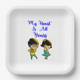 Mein Herz ist all Ihre Bestie Couple Liebe Valenti Pappteller