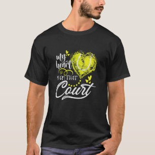 Mein Herz ist an diesem Tag der Tennis Herzmütter  T-Shirt
