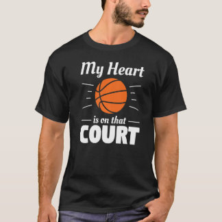 Mein Herz ist auf dem Basketballspielerball-Baller T-Shirt
