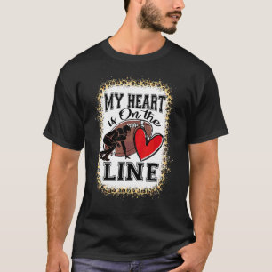 Mein Herz ist auf der Linie Offensive Lineman Fußb T-Shirt
