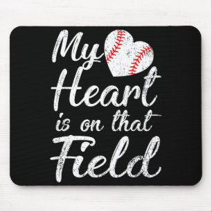 Mein Herz ist auf diesem Baseball-Feld Softball-Ma Mousepad