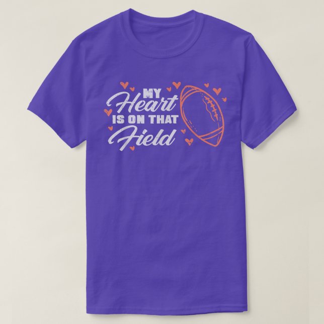 Mein Herz ist auf diesem Feld American Football Sp T-Shirt (Design vorne)