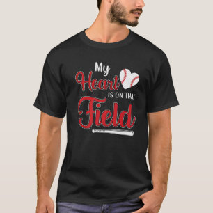 Mein Herz ist auf diesem Feld Baseball Softball-Ma T-Shirt