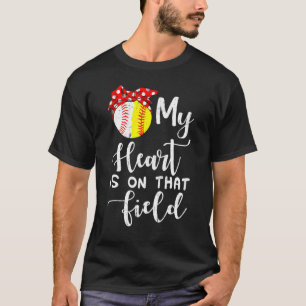 Mein Herz ist auf diesem Feld Baseball Softball-Ma T-Shirt