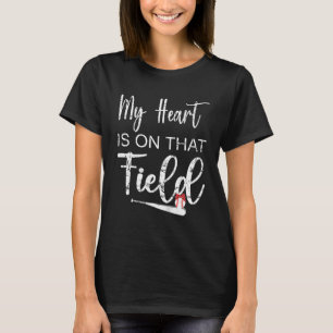 Mein Herz ist auf diesem Feld Funny Fan Baseball P T-Shirt