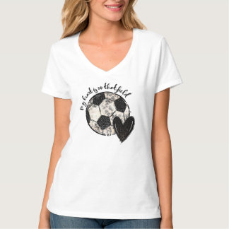 Mein Herz ist auf diesem Feld Fußball-Leopard T-Shirt