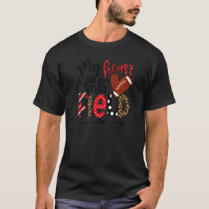 Mein Herz ist auf diesem Feld Fußball Mama Leopard T-Shirt