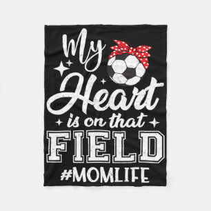 Mein Herz ist auf diesem Feld Soccer-Mom Muttersch Fleecedecke