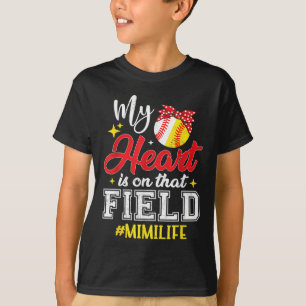 Mein Herz ist auf diesem Feld Softball Baseball Mi T-Shirt
