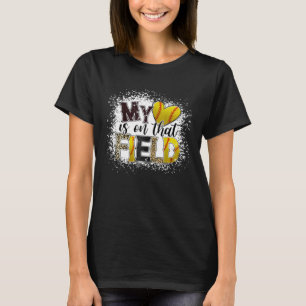 Mein Herz ist auf diesem Feld Softball Leopard Müt T-Shirt