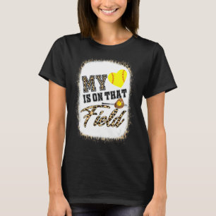 Mein Herz ist auf diesem Feld Softball Mama Mother T-Shirt