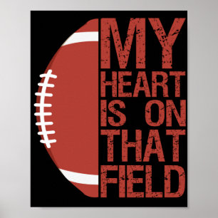 Mein Herz ist auf diesem Field American Football L Poster