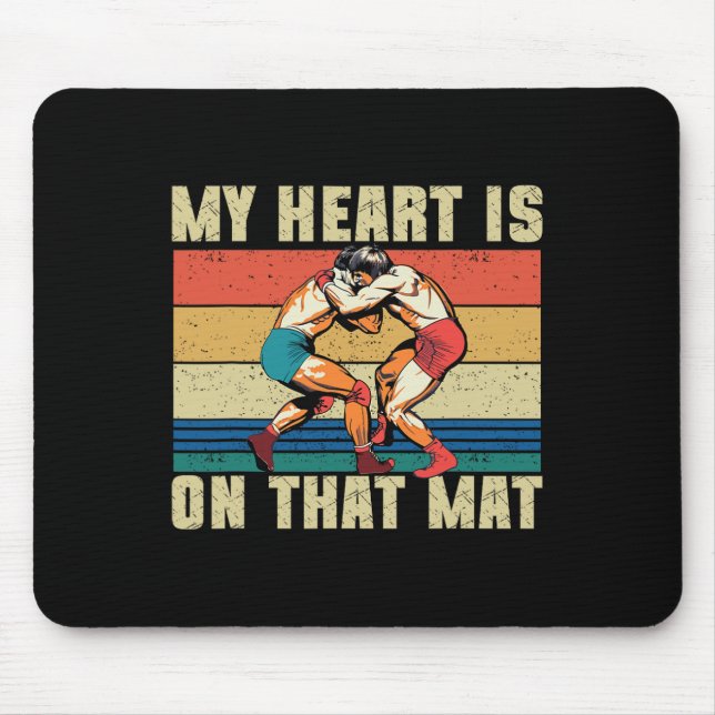 Mein Herz ist auf diesem matten Wrestling Mama 1 Mousepad (Vorne)