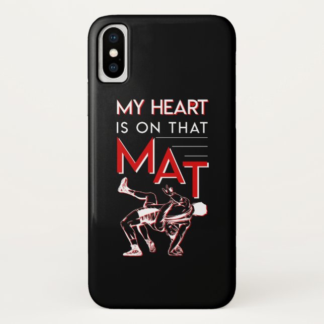 Mein Herz ist auf dieser Matten-Wrestling-Mama Case-Mate iPhone Hülle (Rückseite)