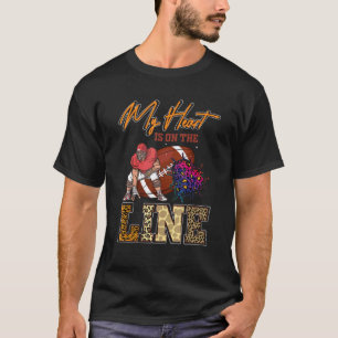 Mein Herz ist auf einer Linie Offensive Lineman Fo T-Shirt