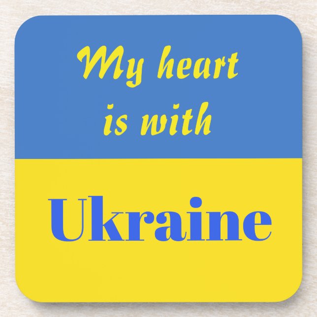 Mein Herz ist bei der Ukraine Getränkeuntersetzer (Vorderseite)