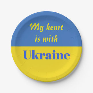 Mein Herz ist bei der Ukraine Pappteller