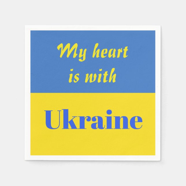 Mein Herz ist bei der Ukraine Serviette (Vorderseite)
