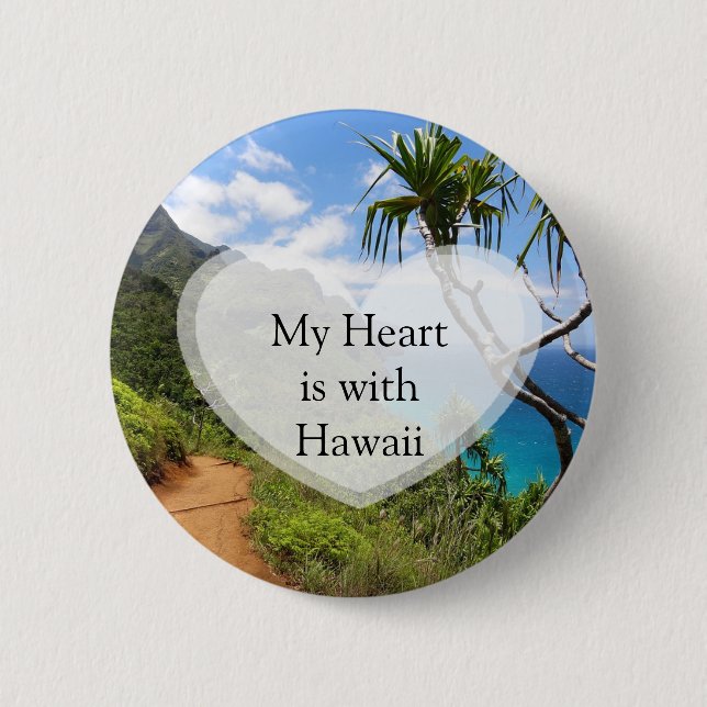 Mein Herz ist bei Hawaii Button (Vorderseite)