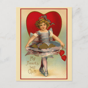 Mein Herz ist das beste Geschenk Vintagen Viktoria Feiertagspostkarte