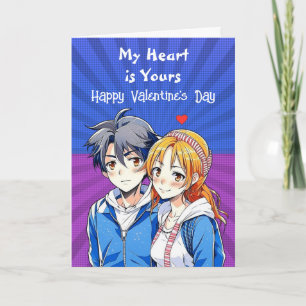 Mein Herz ist deins   Anime Happy Valentine's Day Karte