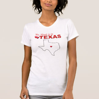 Mein Herz ist im Texas-Kappen-Hülsen-Shirt T-Shirt