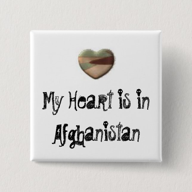 Mein Herz ist in Afghanistan-Knopf Button (Vorderseite)