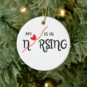 Mein Herz ist in der Pflege Keramik Circle Ornamen Ornament