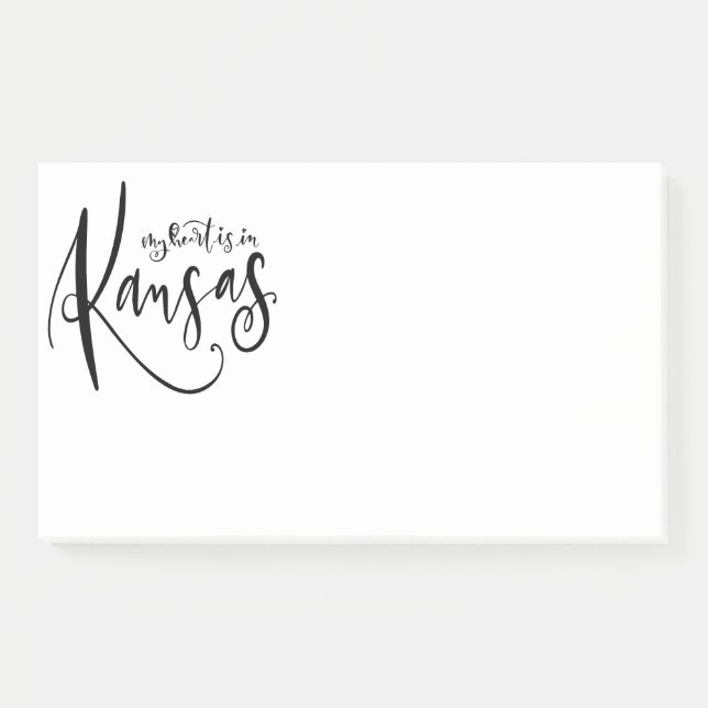 Mein Herz ist in Kansas Jumbo Post It Notes Post-it Klebezettel (Vorderseite)