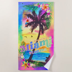 Mein Herz ist in Miami Beach Handtuch