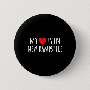 Mein Herz ist in New Hampshire Süße Amerikanische  Button