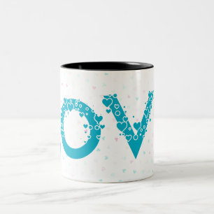 Mein Herz ist und wird es immer sein, deins. Zweifarbige Tasse