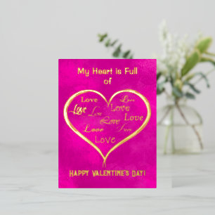 Mein Herz ist voll von Liebe, Valentine Folie Einladungspostkarte