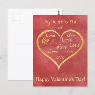 Mein Herz ist voller Liebe, Valentinstag Postkarte