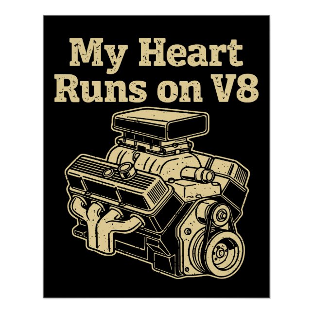 Mein Herz läuft mit V8-Motor Poster (Vorderseite)