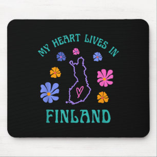 Mein Herz lebt in Finnland Retro Groovy Reisen und Mousepad