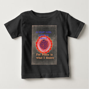 "Mein Herz macht Zuhause für den Frieden" Kunstdru Baby T-shirt