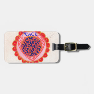 "Mein Herz macht Zuhause für den Frieden" Kunstdru Gepäckanhänger