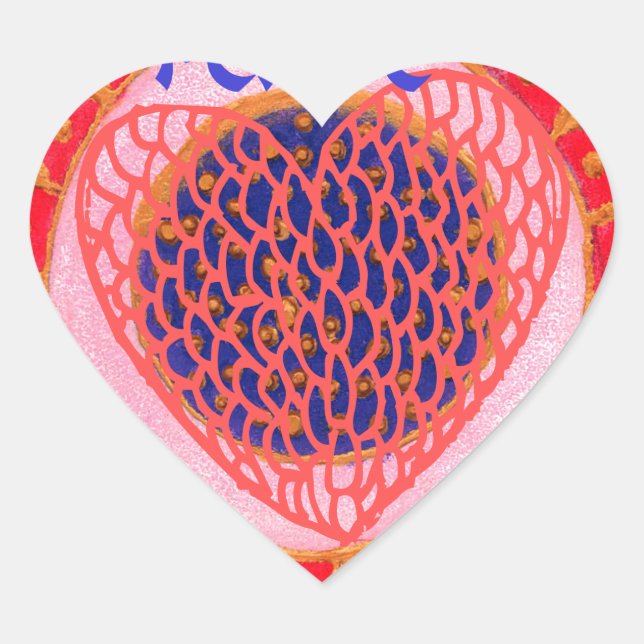 "Mein Herz macht Zuhause für den Frieden" Kunstdru Herz-Aufkleber (Vorderseite)