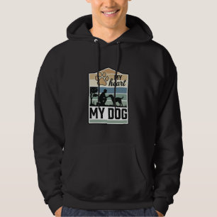 Mein Herz Mein Hund Vintage Gravur Hunde Liebhaber Hoodie