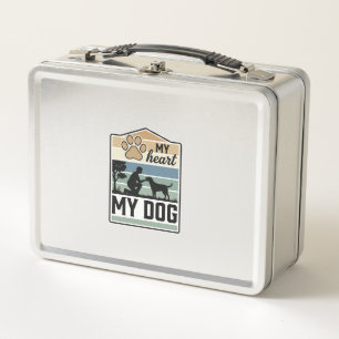 Mein Herz Mein Hund Vintage Gravur Hunde Liebhaber Metall Brotdose