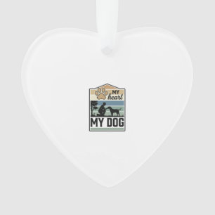 Mein Herz Mein Hund Vintage Gravur Hunde Liebhaber Ornament