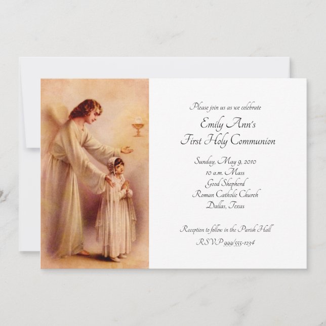 Mein Herz nimmt dich als erste Kommunion wahr Einladung (Vorderseite)