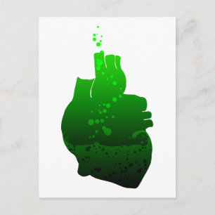 Mein Herz pumpt grünes Bier Postkarte