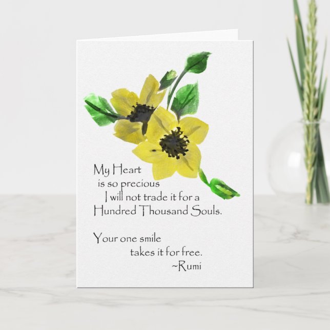 Mein Herz Rumi Aquarell-Gruß Karte (Vorderseite)