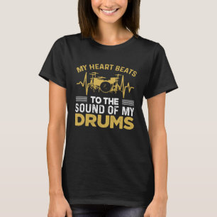 Mein Herz schlägt bis zum Klang meines Trommelmusi T-Shirt
