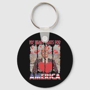 Mein Herz schlägt für America Trump Valentinstag U Schlüsselanhänger