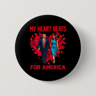 Mein Herz schlägt für Amerika Trump Valentinstag 3 Button